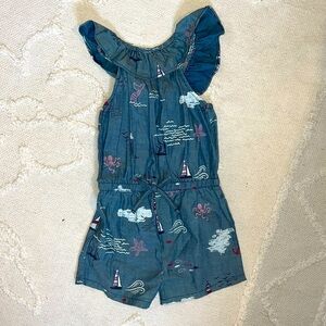 Mud pie sail away girls romper NWT size 4